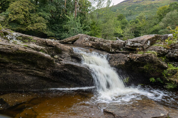 Falls of Dochart rapids in Killin, Tayside, Scotland