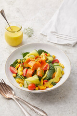 Cucumber spinach salad