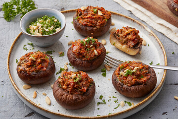Mediterranean stuffed mushrooms