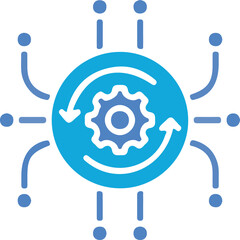 Interconnectedness and Optimization A Visual Representation of System Integration Workflow and Automated Processes with Circular Arrows and Gear