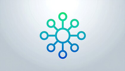 Abstract network graphic; central node with eight connected outer nodes