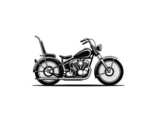 Fototapeta premium Black and White Illustration of a Vintage Motorcycle Chopper Detailed Vector Design Classic Ride Motorbike Culture and Nostalgia for Motorcycle Enthusiasts
