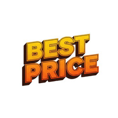 Best Price 3D Text in Yellow and Orange on Transparent Background