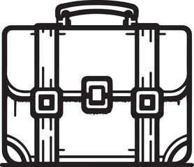 Businessman and Briefcase Vector Icons – Black and White Illustrations