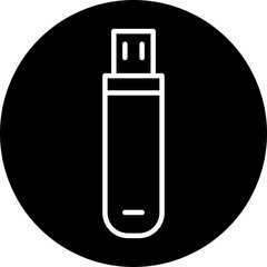 Usb drive circle icon, usb flash drive icon – storage device, data transfer, pen drive symbol