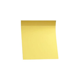 an empty yellow post-it isolated on a transparent background