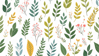 Minimal Botanical Pattern Elements