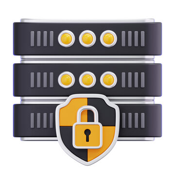 Secure servers with shield icon