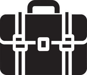 Businessman and Briefcase Vector Icons – Black and White Illustrations