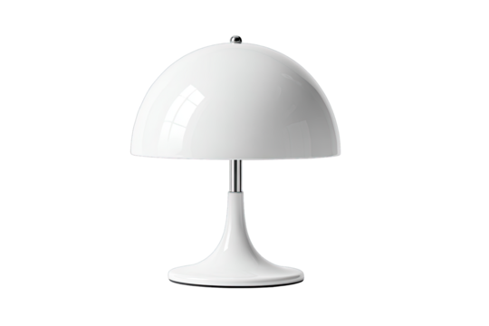 White dome table lamp, smooth surface, simple design