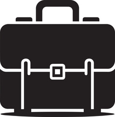 Businessman and Briefcase Vector Icons – Black and White Illustrations