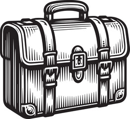 Businessman and Briefcase Vector Icons – Black and White Illustrations
