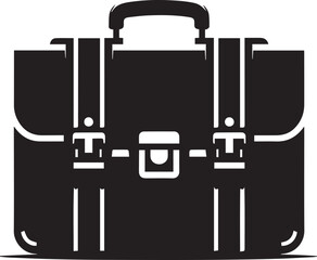 Businessman and Briefcase Vector Icons – Black and White Illustrations