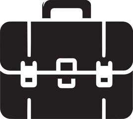 Businessman and Briefcase Vector Icons – Black and White Illustrations