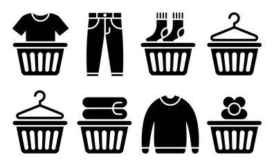 set of black and white icons