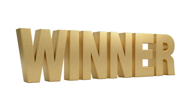 Golden winner inscription shining brightly against an isolated transparent backdrop - Powered by Adobe