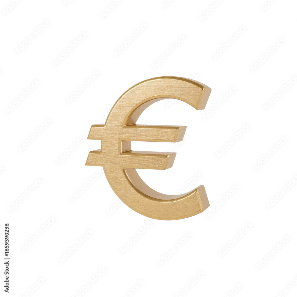 Poster gleaming euro symbol casting a subtle glow against a pristine isolated transparent setting showing