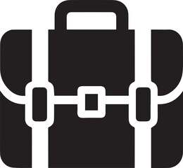 Businessman and Briefcase Vector Icons – Black and White Illustrations