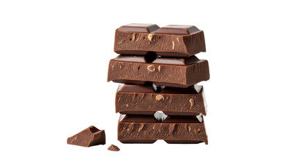 Isolated Stack of Chocolate Pieces