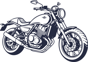Naklejka premium Sleek Motorcycle Vector Silhouette – Isolated Background