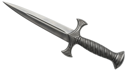 Isolated Decorative Silver Dagger