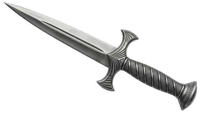 Isolated Decorative Silver Dagger