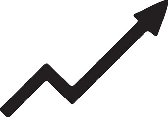 Dynamic Growth Arrow Depicting a Zigzag Pattern Ascending Towards Success Representing Progress and Development in Graphic Form