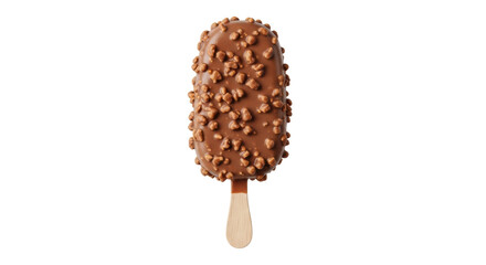 Isolated Chocolate Ice Cream Bar with Nuts