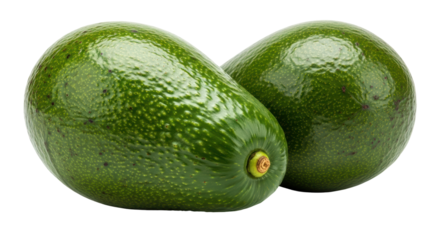 Isolated Two Whole Avocados