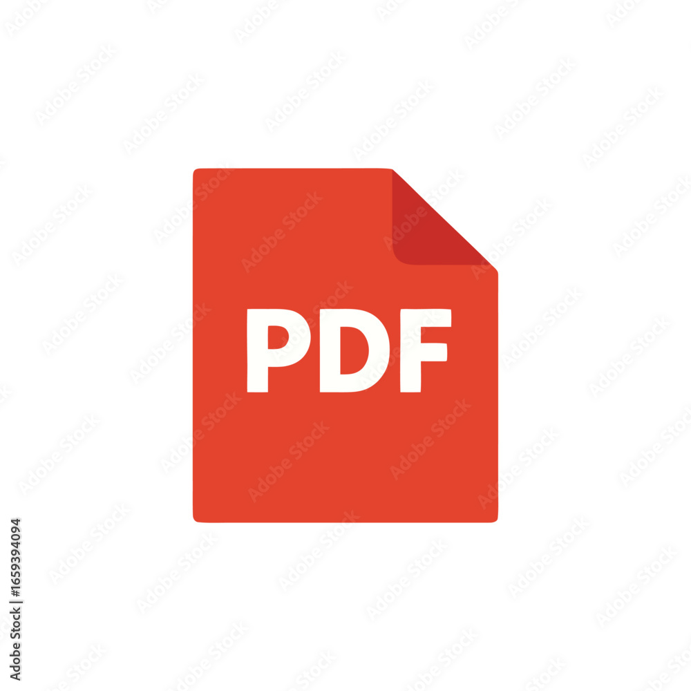Poster pdf document icon illustration for online content digital file format and business presentations wit