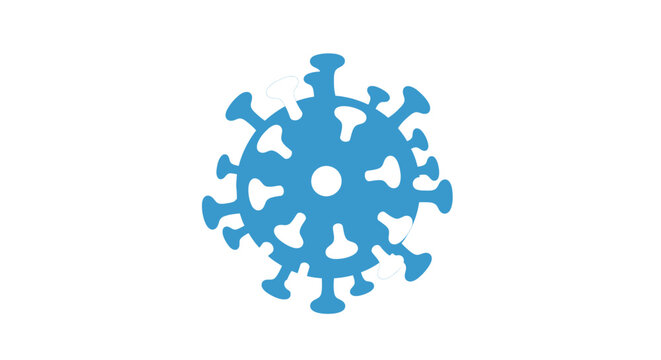 Stylized representation of a pathogen, rendered in calming blue tones, symbolizing medical awareness and public health concerns