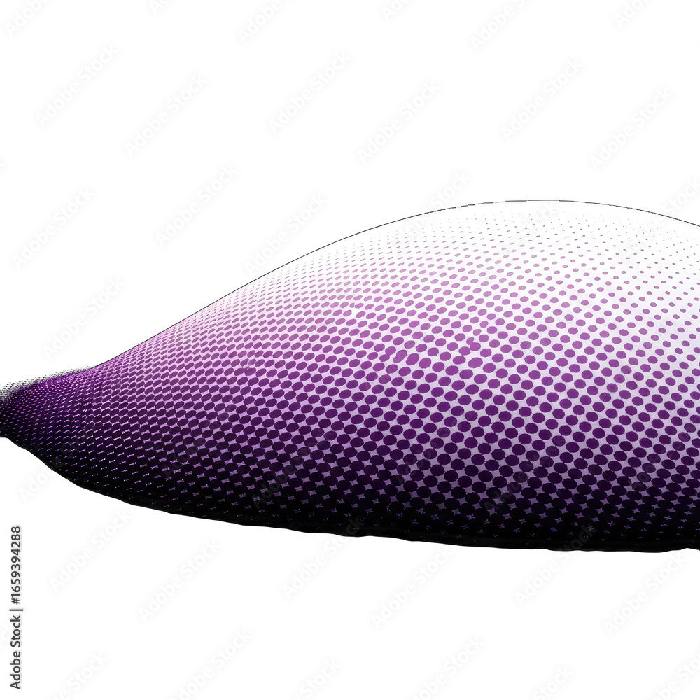 Poster dotted curve pattern with violet gradient on transparent background overlay