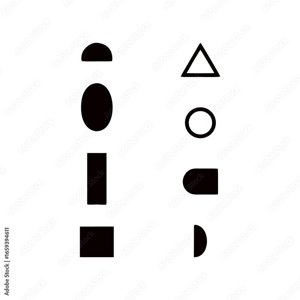 Aufkleber simple geometric shapes on white background perfect for abstract design and pattern elements showcas