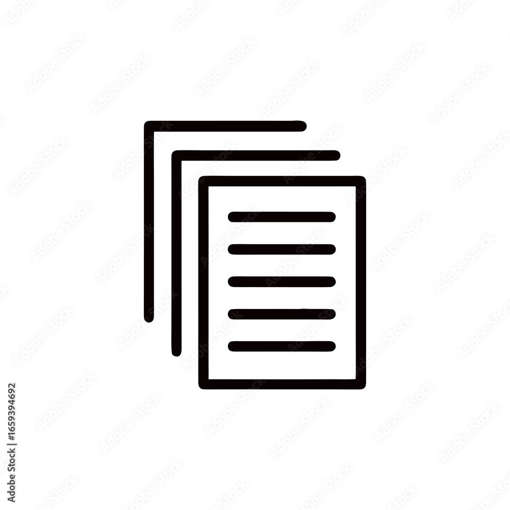 Poster stack of documents or papers icon minimal design for business administration and document management