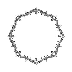 Simple ornament Line Art outline Isolated on White Background for Wedding Invitation and decoration