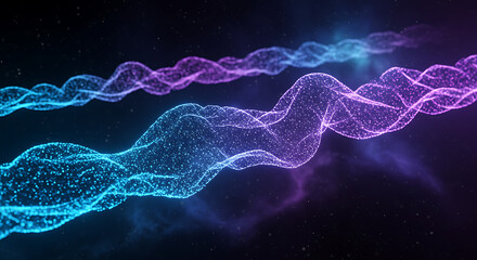 Futuristic digital waves or lines