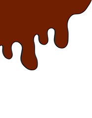 melted chocolate on white background