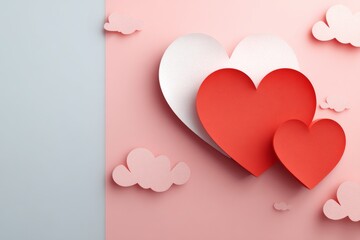 World Heart Federation concept with red Heart shape on pastel background , illustration , Generative AI