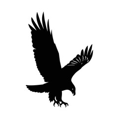 Silhouette of a Majestic Eagle in Mid-Flight, Capturing the Power and Grace of Nature