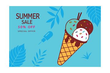 Summer Ice Cream Special Offer with 50% Discount
