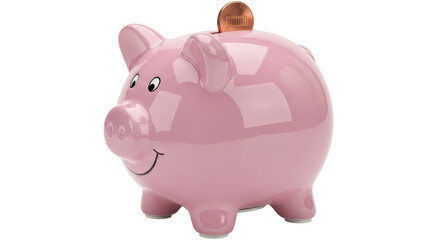 Isolated pink piggy bank
