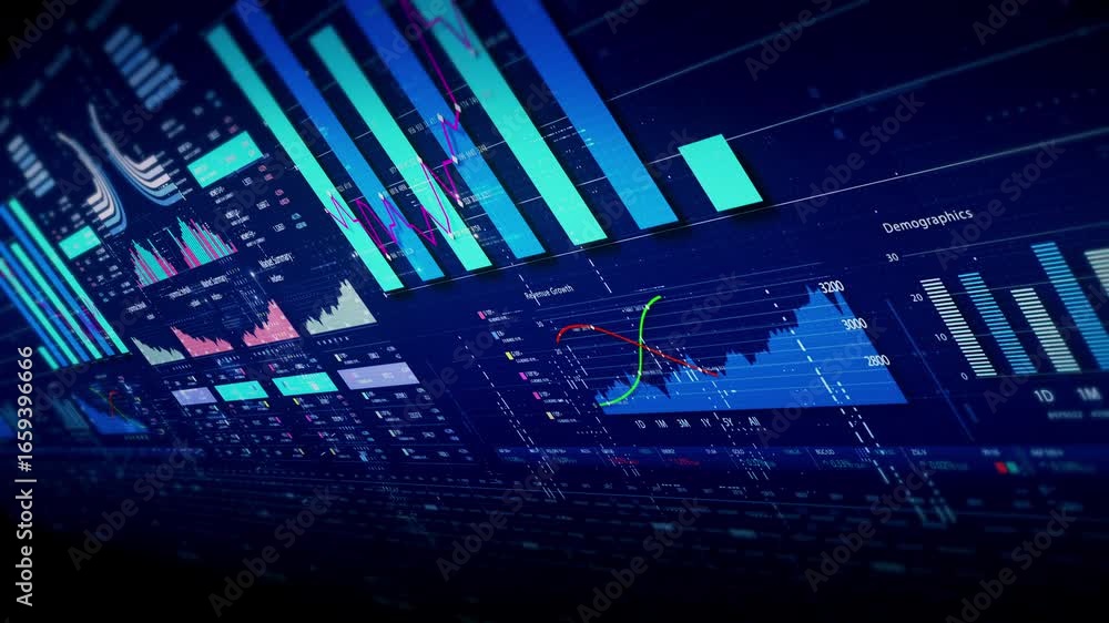 Aufkleber dynamic data visuals for business info graphics, animated charts, and data-driven insights for a bus