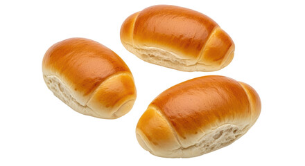 Isolated Three Dinner Rolls