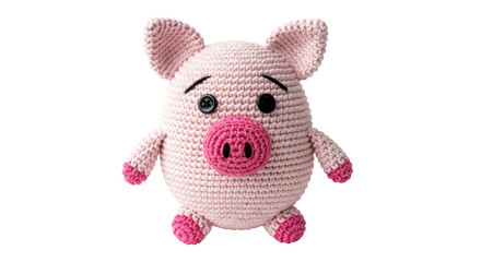 Isolated Pig Amigurumi