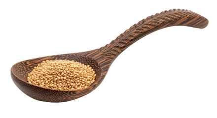 Isolated Wood Spoon with Seeds