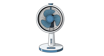 Stylized electric fan illustration for summer comfort and design possibilities that can be used in cooling and ventilation projects or any design