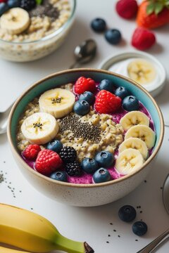 Vibrant fruit and seed bowl for healthy lifestyle

