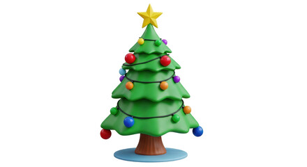 Isolated Cartoon Christmas Tree