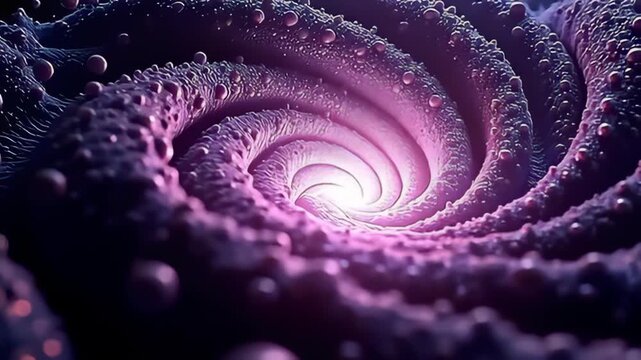 angstrom breathless shaping of swirling, fluid-like particle inwards twisting tints of abstruse dark and purple roll done space, with the particle voluted outwards same cosmic lotus petal