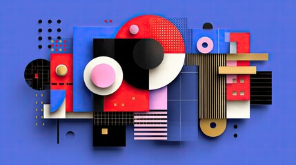 Obraz premium Abstract geometric shapes in vibrant colors (2)